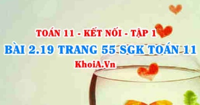 Bài 2.19 trang 55 SGK Toán 11 tập 1 Kết nối tri thức